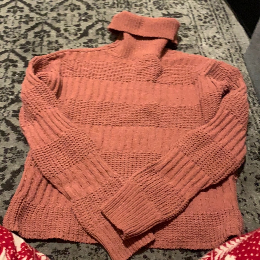 Pink turtle neck sweater